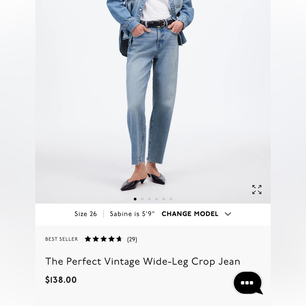 Madewell Jeans - The Perfect Vintage Wide-Leg Crop Jean